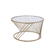 Load image into Gallery viewer, Glass And Metal Round Coffee Table - Champagne And Clear