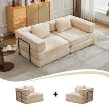 Load image into Gallery viewer, Convertible Floor Sofa Bed With Pillow Back Support Armrest