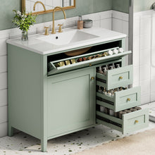 Load image into Gallery viewer, Bathroom Vanity With Sink, Cabinet With 3 Drawers And Adjustable Shelf