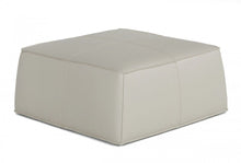 Load image into Gallery viewer, Faux Leather Cocktail Ottoman - Light Gray