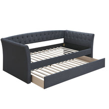 Load image into Gallery viewer, Daybed With Trundle Button Tufted Slat Included - Charcoal