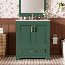 Load image into Gallery viewer, Bathroom Vanity With Sink, 1 Divided Drawer And 2 Soft Close Doors With Double Shelf
