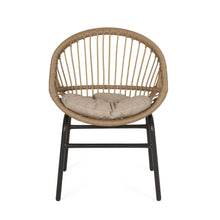 Load image into Gallery viewer, Outdoor Accent Chair With Curved Back And Basket Frame, (Set of 2) - Light Brown / Beige