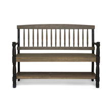 Load image into Gallery viewer, Slatted Bench With Built In Shelf