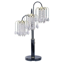 Load image into Gallery viewer, Metal Three Light Chandelier Table Lamp - Black