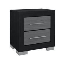 Load image into Gallery viewer, 23" Wood Square Two Drawer Nightstand - Black And Gray