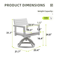 Load image into Gallery viewer, Outdoor Patio Swivel Rocker With Outdoor Grade Sunbrella Fabric Cushions (Set of 2) - Grayish