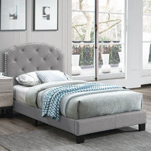 Load image into Gallery viewer, Button Tufted Bed With Nailhead Trim