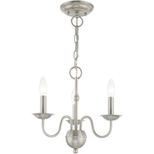 Load image into Gallery viewer, 13" Three Light Dimmable Chandelier With Shades - Nickel