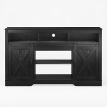 Load image into Gallery viewer, Farmhouse TV Stand With Sliding Barn Doors & Adjustable Storage