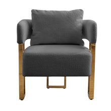 Load image into Gallery viewer, Modern Decorative Chair Teddy Fleece Upholstered And Metal Foot