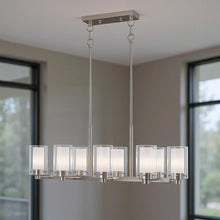 Load image into Gallery viewer, 12" Ten Light Dimmable Chandelier With Shades - Nickel