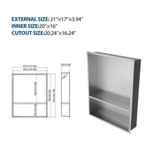 Load image into Gallery viewer, Modern Stainless Steel Shower Niche Double Shelf For Bathroom