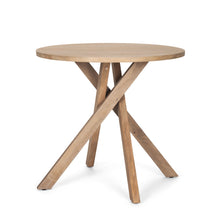 Load image into Gallery viewer, Distressed Solid Wood Round Cross Legs End Table - Natural