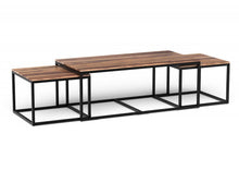 Load image into Gallery viewer, Natural Wood Nesting Coffee And End Tables (Set of 3) - Brown