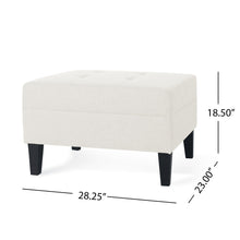Load image into Gallery viewer, Ottoman With Birch Wood Legs And Cushioned Top For Comfort