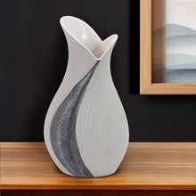 Load image into Gallery viewer, Tulip Table Vase With Sequins - Gray / Off White