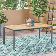 Load image into Gallery viewer, Outdoor Wicker Rectangular Dining Table With Iron Frame And Water Resistant Rattan