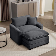 Load image into Gallery viewer, Classic Modern Comfortable Single Chair Deep Seat Sofa With Footstool