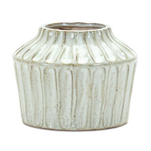 Load image into Gallery viewer, Ribbed Round Table Vase - Ivory