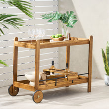 Load image into Gallery viewer, Bar Cart With Wine Bottle Holders, - Black