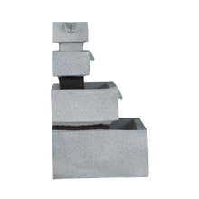 Load image into Gallery viewer, Decorative 4 Tier Block Fountain With Light, For Indoor And Outdoor - Black / Gray
