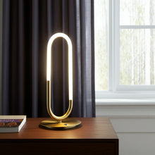 Load image into Gallery viewer, 19" Acrylic And Metal Mod Paper Clip LED Table Lamp - Gold