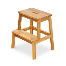 Load image into Gallery viewer, 2 Step Stool, Indoor / Outdoor Use - Acacia Wood