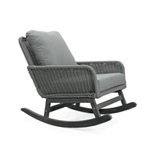 Load image into Gallery viewer, Contemporary Minimalist Wicker Rocking Chair With Soft Polyester Cushions