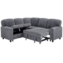 Load image into Gallery viewer, L-Shaped Sofa With Pull Out Sofa Bed With USB
