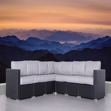 Load image into Gallery viewer, Luxurious Wicker Patio Sectional With Weather Resistant Sunbrella Cushions