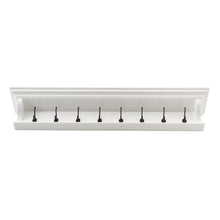 Load image into Gallery viewer, Classic Wood Wide Eight Hook Coat Rack - White