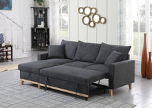 Load image into Gallery viewer, Colton - Reversible Sleeper Sectional Sofa With Storage Chaise - Dark Gray