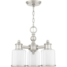 Load image into Gallery viewer, 14'' Three Light Dimmable Chandelier With Shades - Nickel