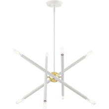 Load image into Gallery viewer, Eight Light Dimmable Chandelier With Shades - White
