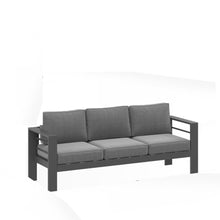 Load image into Gallery viewer, All Weather 3 Seat Patio Sofa With Thick Cushions - Gray / Gray