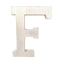 Load image into Gallery viewer, Wash Wooden Initial Letter F Sculpture - White