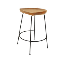 Load image into Gallery viewer, 16.5" x 18" x 24.5" Steel Backless Counter Height Bar Chairs (Set of 2) - Natural And Black