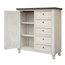 Load image into Gallery viewer, Solid Wood Five Drawer Gentlemans Chest - Gray / Ivory