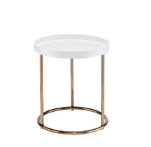 Load image into Gallery viewer, Round End Table - Copper And White
