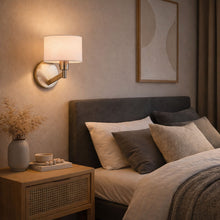 Load image into Gallery viewer, Nebula - Base Wall Lamp With Rotary Switch Shade - Brushed Nickel / Silver / White