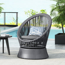 Load image into Gallery viewer, Modern Swivel Wicker Lounge Chair With Round Design