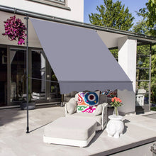 Load image into Gallery viewer, Manual Retractable Patio Awning, UV Resistant Sun Shade With No Drill Installation