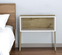 Load image into Gallery viewer, Faux Wood Nightstand - White And Oak