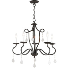 Load image into Gallery viewer, Five Light Dimmable Chandelier With Shades - Bronze