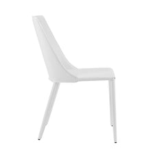 Load image into Gallery viewer, Upholstered Leather Dining Side Chair - White