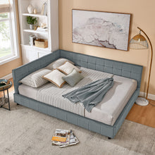 Load image into Gallery viewer, Mid-Century Storage Upholstered Tufted Bed Frame With Backrest And Armrests