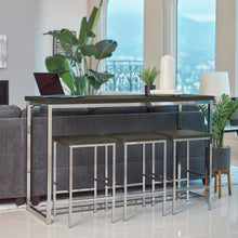 Load image into Gallery viewer, 4 Piece Counter Table Set With Built In Power Outlet - Brown