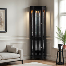 Load image into Gallery viewer, Elegant Lighted Curio Cabinet - Black