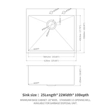 Load image into Gallery viewer, Drop In Kitchen Sink, 16 Gauge Stainless Steel, Single Bowl, Topmount Basin